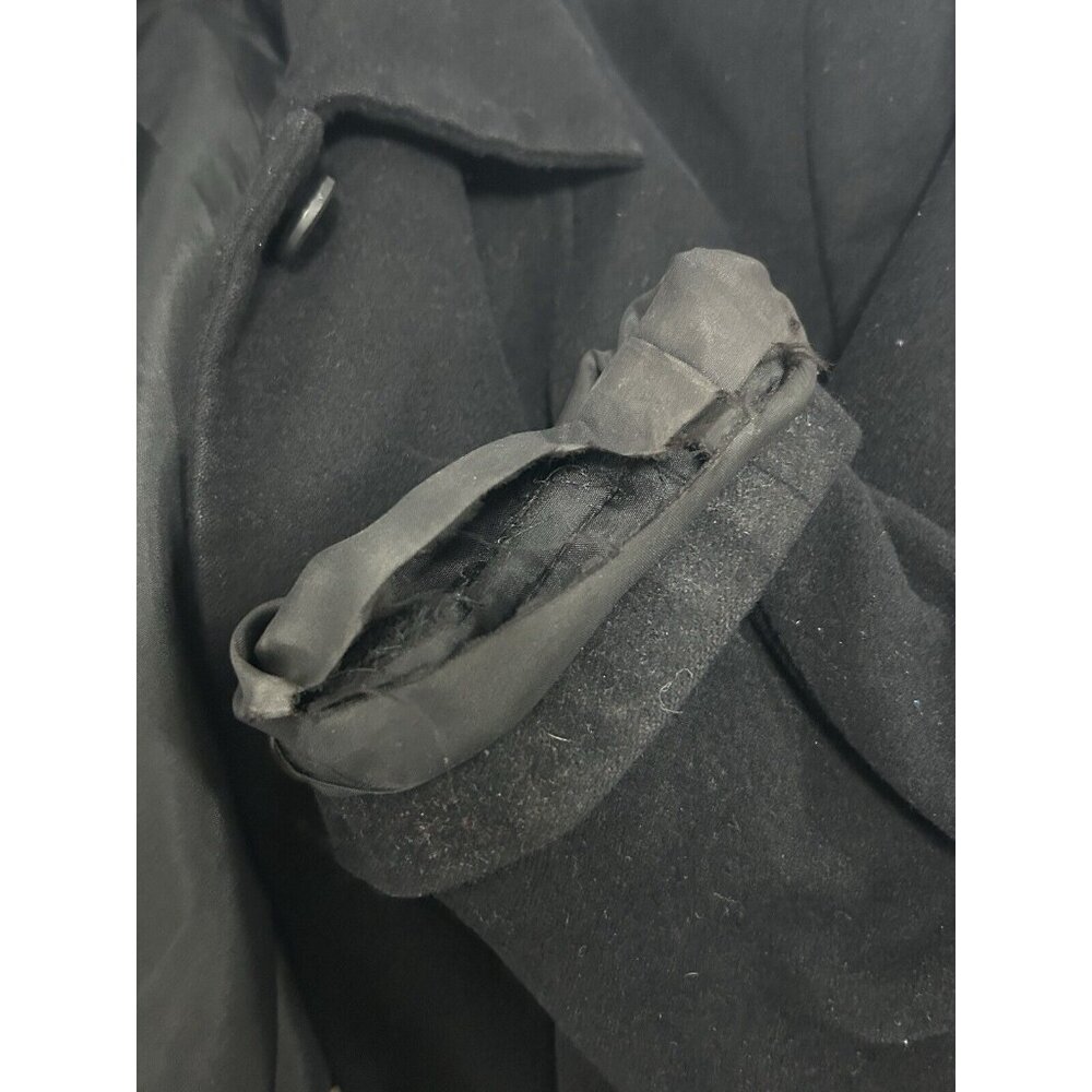 Doncaster Solid Black Wool Blend Button Up Collar… - image 7